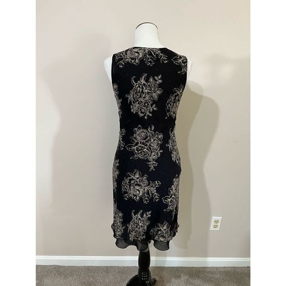 Lapis women Dress Silk Black Floral size S - Picture 3 of 10